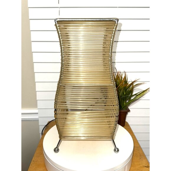 Vintage MCM Vinyl Tube 2 Tier Desk Top Shelf - Picture 9 of 10